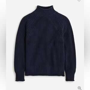 J Crew 100% Cotton Relaxed Rollneck™ sweater in Navy